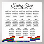 14 Tabel Gay Pride Flags Wedding Seating Chart Poster (Voorkant)