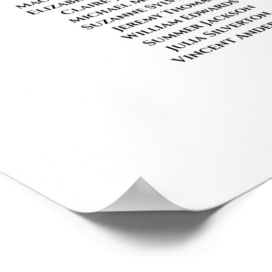 14 Tabel Ivoor White Floral Wedding Seating Chart Poster (Hoek)