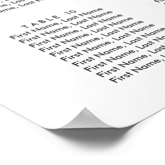 14 Tafel Eucalyptus Foliage Bruiloft Zittinggrafie Poster (Hoek)