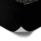 14 Tafel Gold Frills Wedding Seating Chart Black Poster (Hoek)