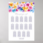 14 Tafel Kleurrijke Bloemen Trouwstoel Grafiek Poster (Voorkant)