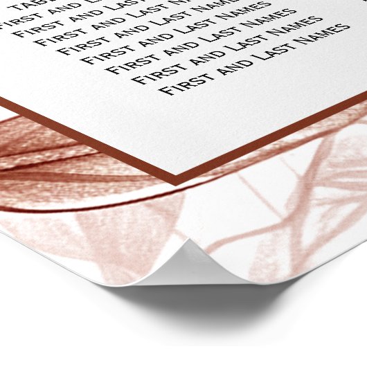 14 Tafel Moderne terracotta geschetste blad zitpla Poster (Hoek)