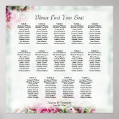 14 Tafel roze rozen weddenschappen Poster (Voorkant)