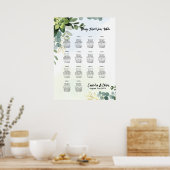 14 Tafel-weduwenkaart Greenery Eucalyptus Poster (Keuken)