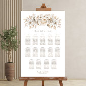 14 Tafel Wit Bloemen Bruiloft Zitkaarten Poster