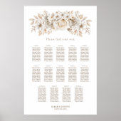 14 Tafel Witte Bloem Bruiloftstoelindeling Poster (Voorkant)