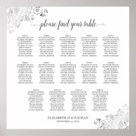 14 Tafel Zilvervriendelijkste Rooster Wit Poster