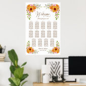 14 Tafel Zonnebloem Roos Trouw Zittijd Chart Poster (Thuiskantoor)