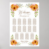 14 Tafel Zonnebloem Roos Trouw Zittijd Chart Poster (Voorkant)