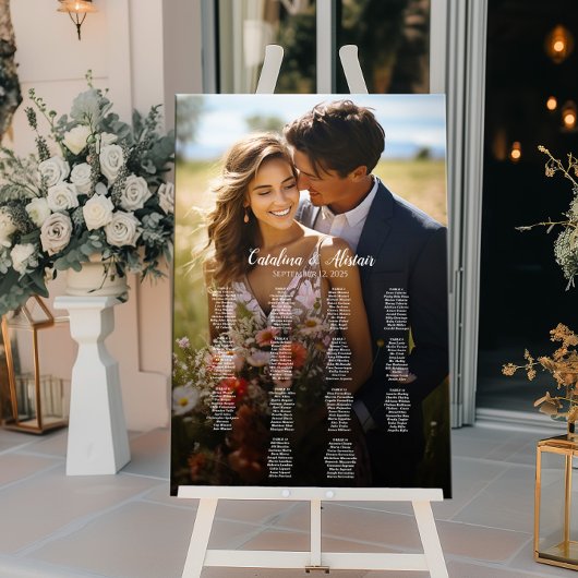 14 tafels elegante foto bruiloft zitgrafiek poster