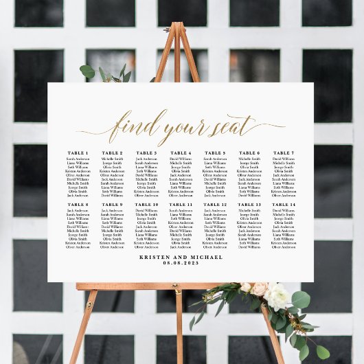14 Tafels Klasseerige Zitplaatsindeling Poster