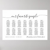 14 Tafels Modern Onze favoriete Mensen Zittingkaar Poster (Voorkant)