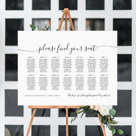 14 Tafels Modern Stoelzoeker Zitplaats Chart Poster