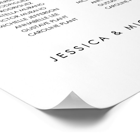 14 Tafels Modern Vind uw zitplaatskaart Poster (Hoek)