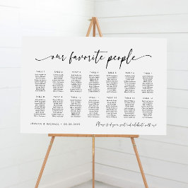 14 Tafels Stoelenkaart Plan van Onze Favoriete Men Poster