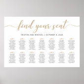 14 Tafels Vind Je Plaats Zitplaats Chart Plan Poster (Voorkant)