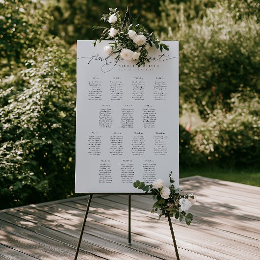 14 Tafels Welkom Zitplaats Chart Modern Script Poster