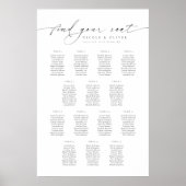 14 Tafels Welkom Zitplaats Chart Modern Script Poster (Voorkant)