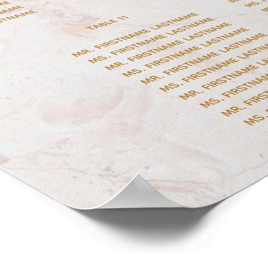 14 Tafelzittingsschema Wortingroze orchideeën Poster (Hoek)