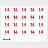 14 Valentijnsdag Hart Nummer Sticker | Romantisch (Vel)