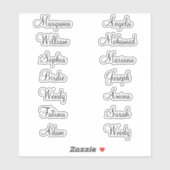 14 voornamen | Elegante kalligrafie Stickers (Vel)