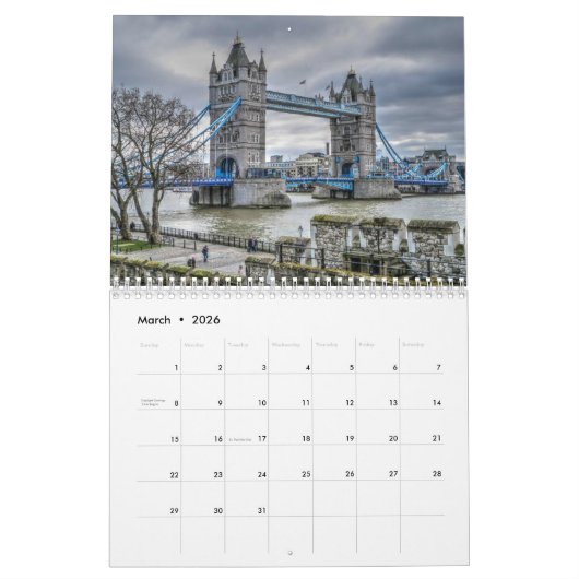 14 World Travel foto's, of gebruik uw foto's Kalender (Mar 2026)