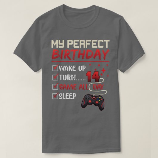 14 Year Old Gamer Gift Boy Teen 14th Perfect Birth T-shirt (Design voorkant)