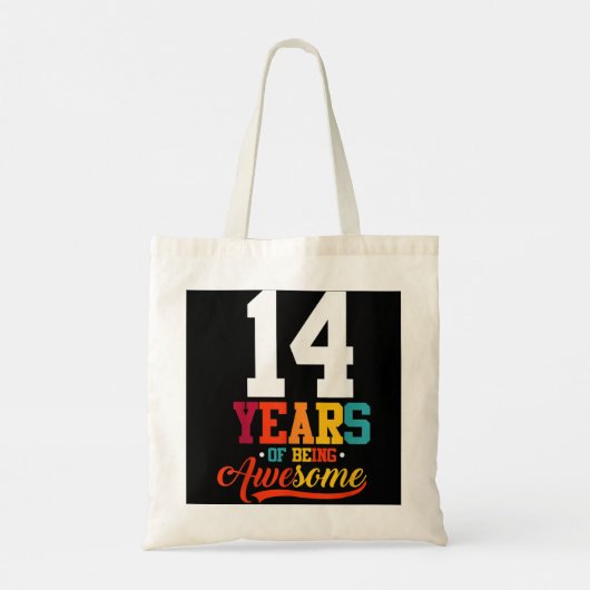 14 Years Of Being Awesome Gifts 14 Years Old 14th Tote Bag (Achterkant)