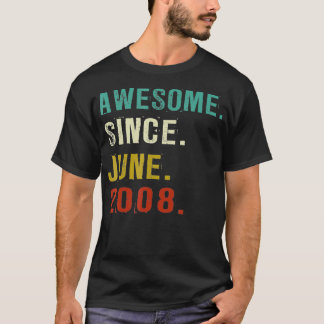 14 Years Old Awesome Since June 2008 14th Birthday T-shirt