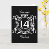 14DE huwelijks IVORY jubileum Kaart (Gele Bloem)