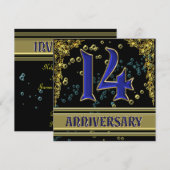 14de Jubileum zwart-wit en goud Kaart (Voorkant / Achterkant)