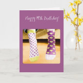 14e Birthday Crazy Socks Kaart (Gele Bloem)
