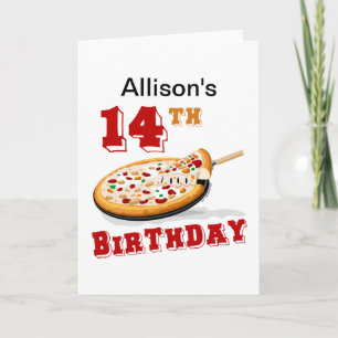 14e Birthday Pizza Party Kaart