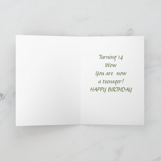 **14e BIRTHDAY & U BEAUTIFUL**-kaart Kaart (Binnen)