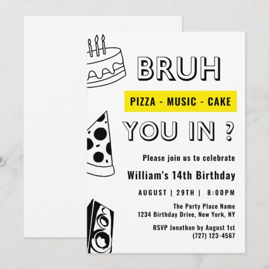 14e Bruh, Jij in Verjaardag Tiener Jongen Grappig Kaart (Voorkant / Achterkant)