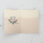 14e bruiloft Anniversay Olifanten & Opalen Blank C Kaart (Binnen)