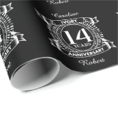 14e bruiloft IVORY-verjaardag Cadeaupapier (Rol Hoek)