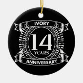 14e bruiloft IVORY-verjaardag Keramisch Ornament (Voorkant)