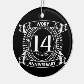 14e bruiloft IVORY-verjaardag Keramisch Ornament (Links)