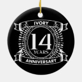 14e bruiloft IVORY-verjaardag Keramisch Ornament (Achterkant)