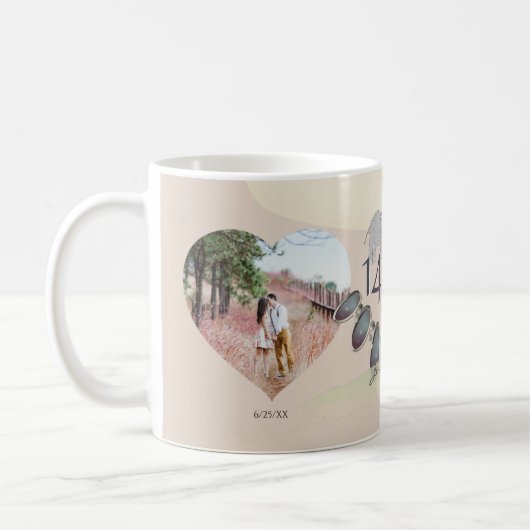 14e bruiloft Jubileum Ivory  Koffiemok (Links)