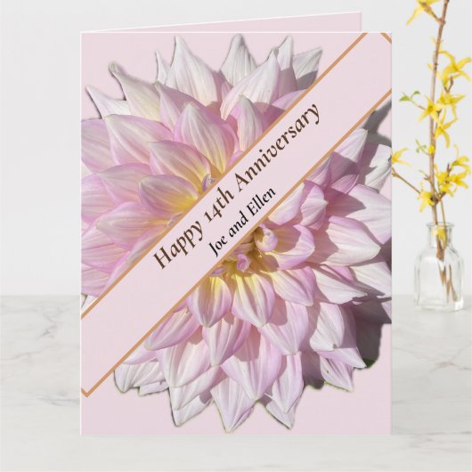 14e bruiloft Jubileum, Kaart (Gele Bloem)