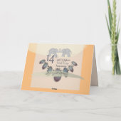 14e bruiloft Jubileum Opalen & olifanten Ivoor Kaart (Achterkant)