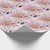 14e bruiloft Jubileum, roze dahlia Cadeaupapier (Hoek)