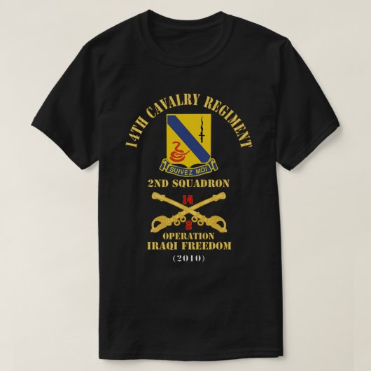 14e Cavalerie Regiment w Cav Br 2e Squadron Operat T-shirt (Design voorkant)