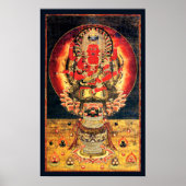 14e eeuw Boeddhist Aizen Myoo schilderen Poster (Voorkant)
