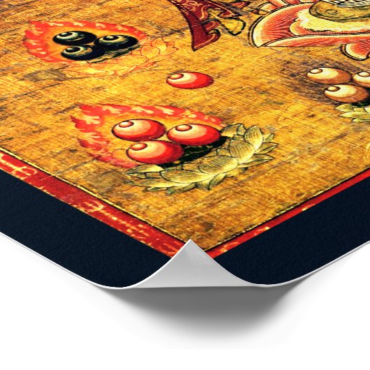 14e eeuw Boeddhist Aizen Myoo schilderen Poster (Hoek)