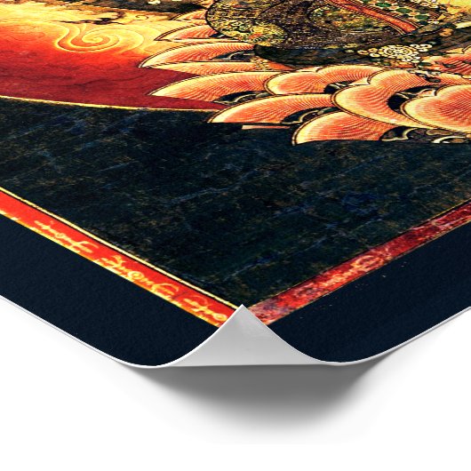 14e eeuw Boeddhist Aizen Myoo schilderen Poster (Hoek)