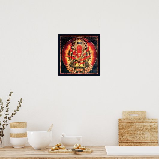 14e eeuw Boeddhist Aizen Myoo schilderen Poster (Keuken)