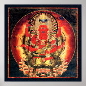 14e eeuw Boeddhist Aizen Myoo schilderen Poster (Voorkant)